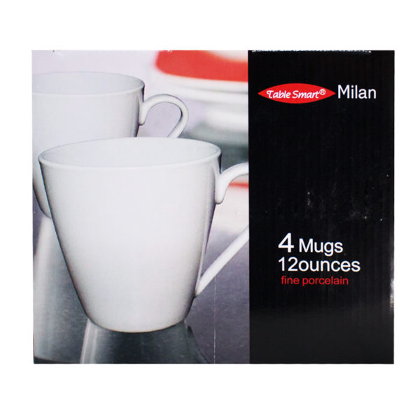 Wholesale 12oz White Mug Porcelain- 4 Pack ($2.81 Each) - Image 2