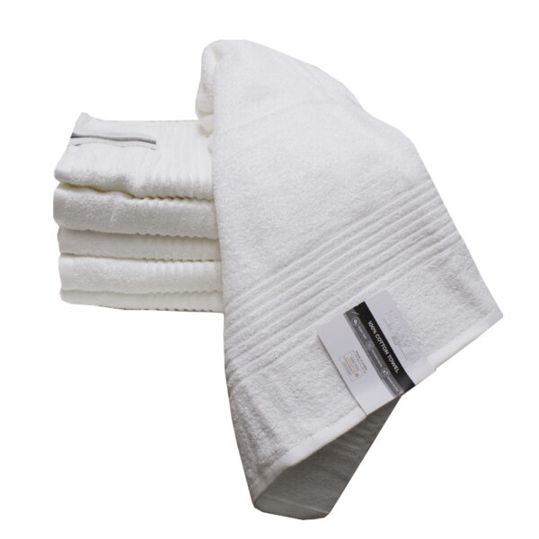 Wholesale Bath Towels - Solid White Colour (Size 27” x 52”) - Image 4