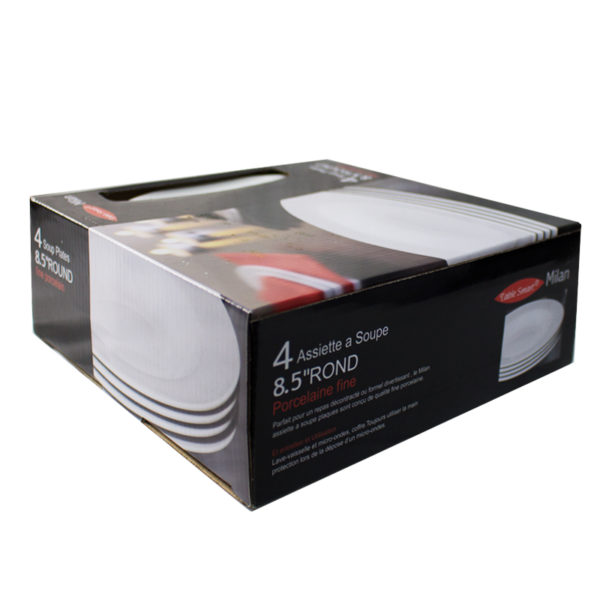Wholesale 8.5″ White Soup/Pasta Plate Porcelain- 4 Pack ($3.13 Each)