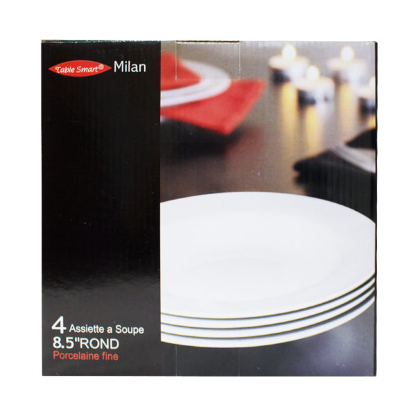Wholesale 8.5″ White Soup/Pasta Plate Porcelain- 4 Pack ($3.13 Each) - Image 3