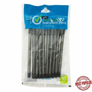 Wholesale Black Ballpoint Pens - 10-Pack ($0.20 each)