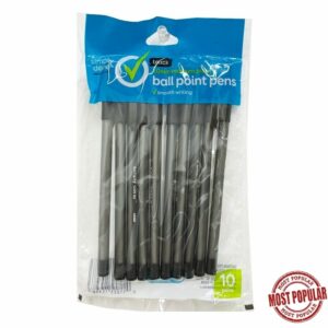 Wholesale Black Ballpoint Pens - 10-Pack ($0.20 each)