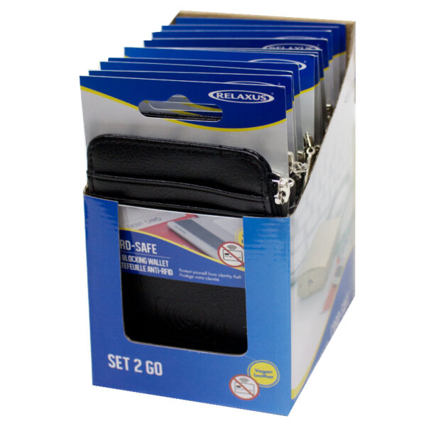 Wholesale RFID Safe Vegan Leather Wallet - Black - Image 2