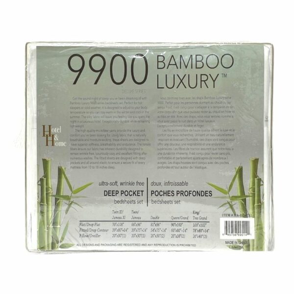 Wholesale Bamboo Twin Sheet, 3-Piece Set - White (X-Large) - Image 2