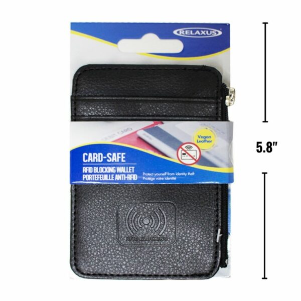 Wholesale RFID Safe Vegan Leather Wallet - Black