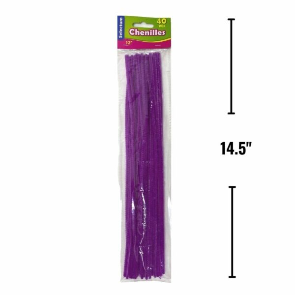 Wholesale Selectum Chenilles, 40-Pack – Purple (12″)