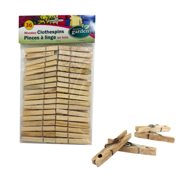 Wholesale Wooden Clothes Pins - 36Pk ($0.08/each)