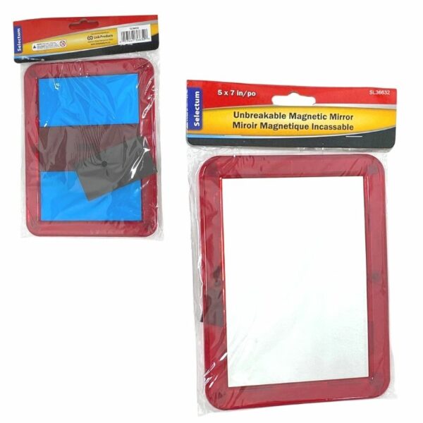 Wholesale Selectum Mirror - Unbreakable & Magnetic Locker Mirror, 2 Asst. Colours (Size 5"x7") - Image 2