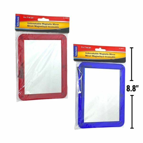 Wholesale Selectum Mirror - Unbreakable & Magnetic Locker Mirror, 2 Asst. Colours (Size 5"x7")