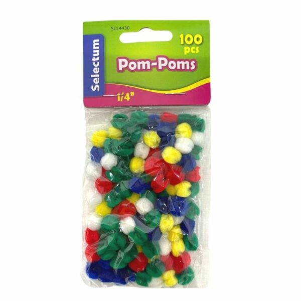 Wholesale Selectum Pom-Pom, 100-Pack - Asst. Colours - Size : 1/4" ($0.02 Each)