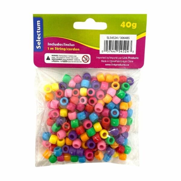 Wholesale Selectum Round Beads With String – Asst. Basic Colours (40g) - Image 2