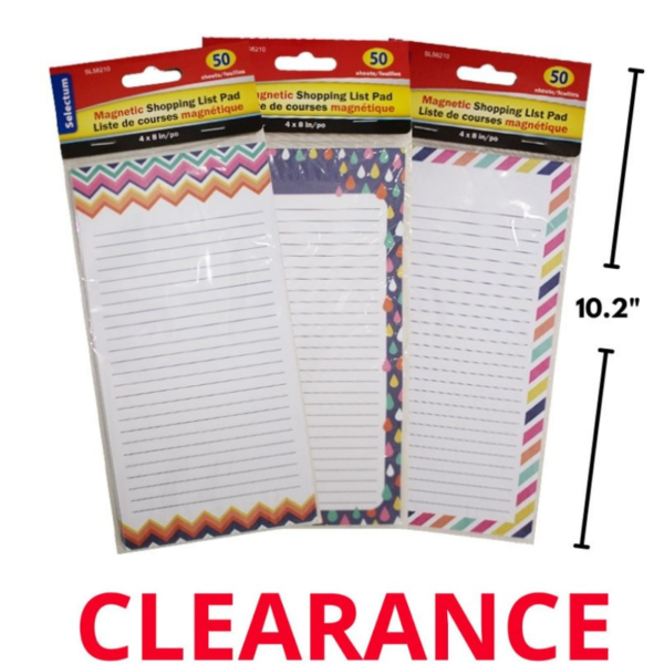 Wholesale Magnetic Shopping List/ Notepad, 3 Style (Size: 4" x 8")