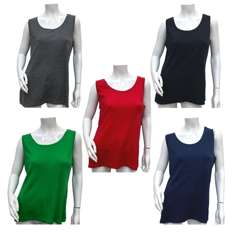 Wholesale Ladies’ Tank Tops (Size XS 2XL) 5 Assorted Colours