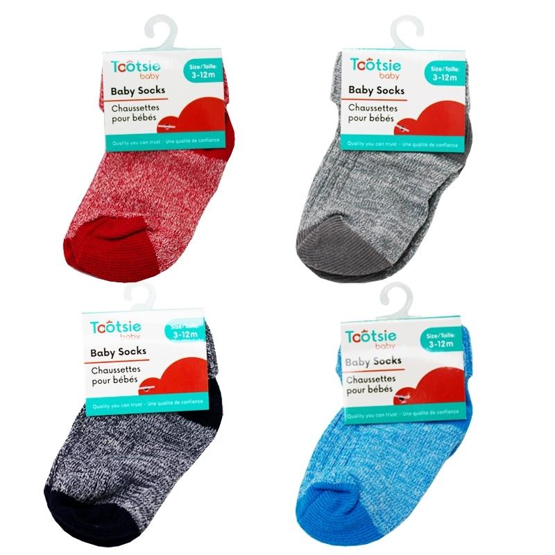 Wholesale Tootsie Baby s Socks Marled With Cuff 4 Asst. Colours