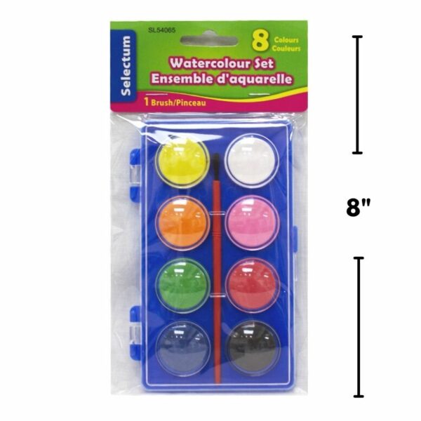 Wholesale Kids Watercolour Paint Set - 8 Colours With Paintbrush