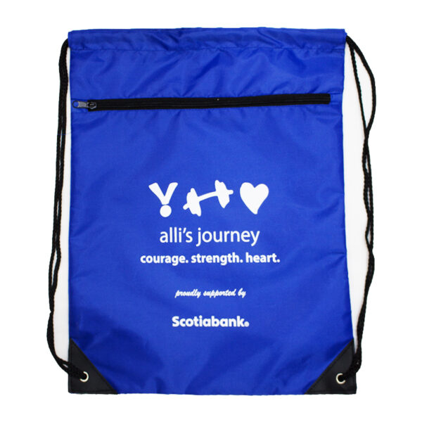 Custom Cinch Bag with Zippered Pocket - Image 6