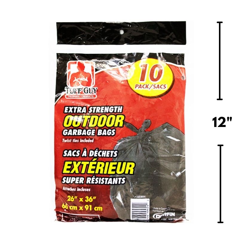 Wholesale Outdoor Garbage Bag, 10Pack Extra Strength Size 26" x 36