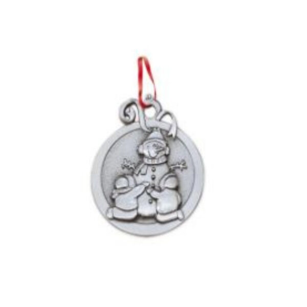 Custom Snowman Ornament Solid Pewter (Many shapes available)
