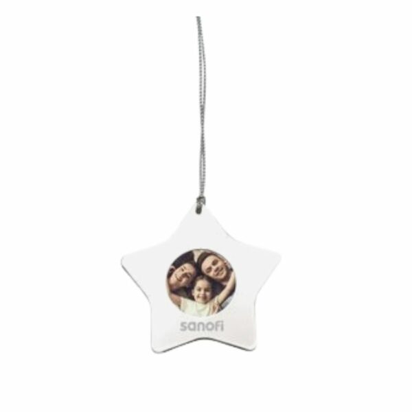 Custom Lucent Star Ornament/Frame - Silver