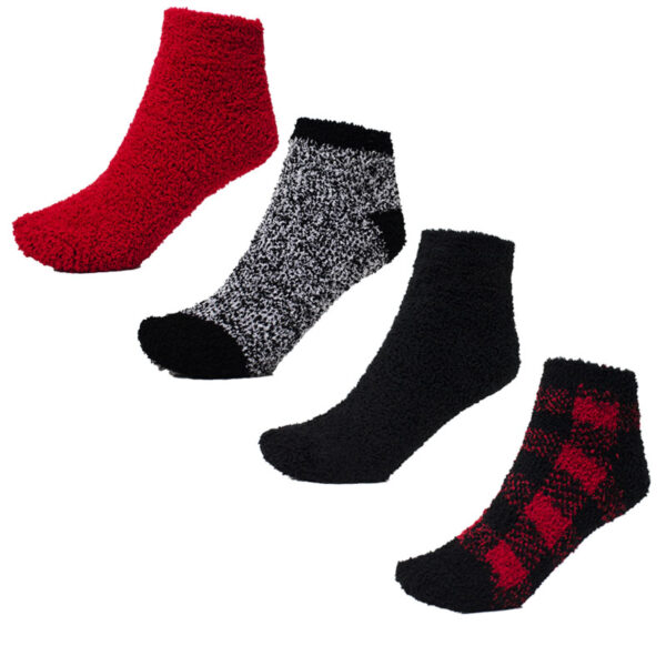 Wholesale Ladies' Softie Ankle Socks, 4-Pack - Asst. Prints ($3.00 Each) - Image 3