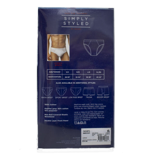 Wholesale Men’s Cotton Briefs, Asst. Colours, Size S-XL – 5-Pack ($2.75 Each) - Image 3