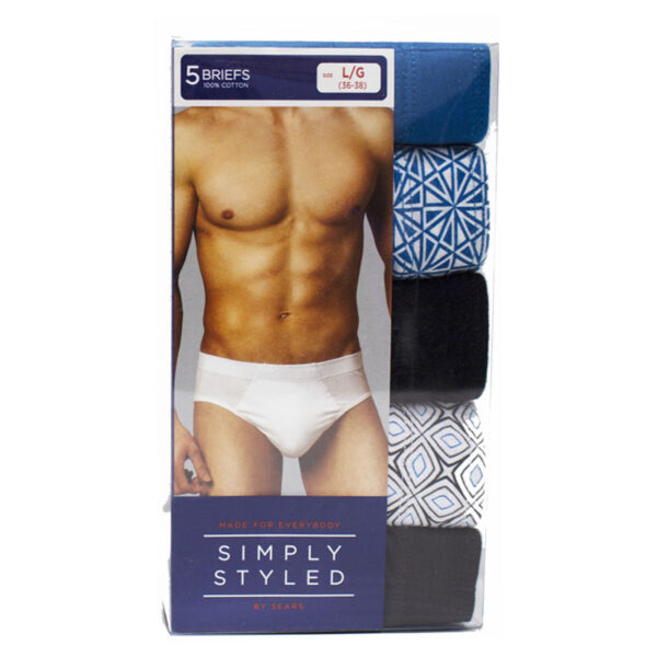 Wholesale Men’s Cotton Briefs, Asst. Colours, Size S-XL – 5-Pack ($2.75 Each) - Image 2