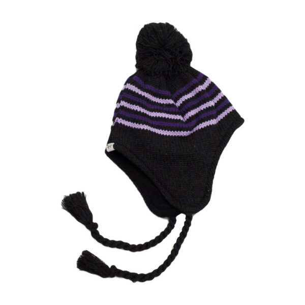 Wholesale Brand Name Toddler Girls Knit Toque, Striped With Pom Pom, Asst. Colours (2-3 Years) - Image 5