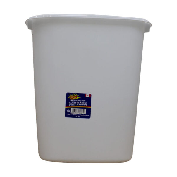Wholesale Plastic Waste Bin, 12" - White - Image 2