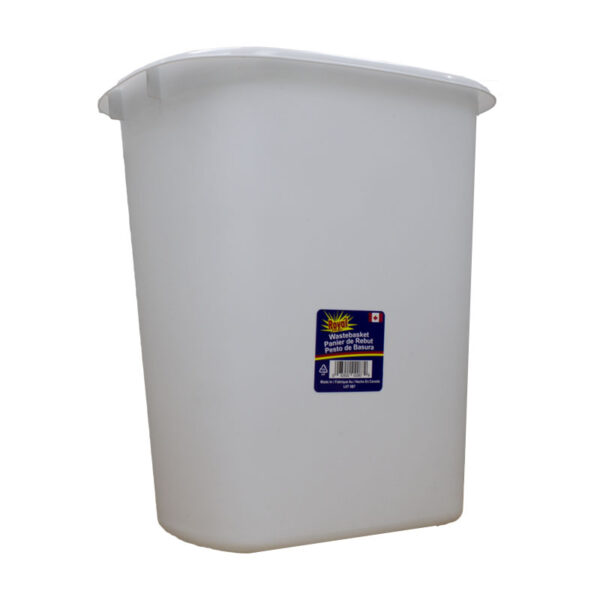 Wholesale Plastic Waste Bin, 12" - White - Image 5