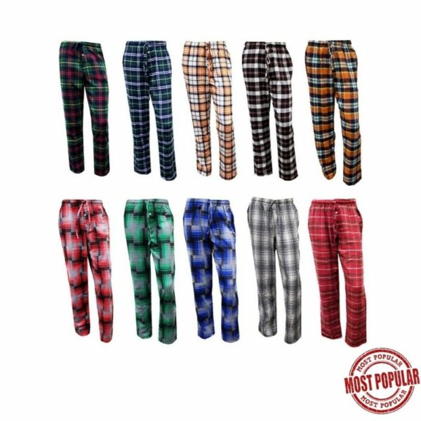 Wholesale Adult Flannel PJ Pant - Asst. Plaid & Colours (Size S-XL)