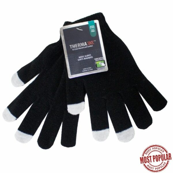 Wholesale Adult Premium Touch Screen Magic Glove - Black