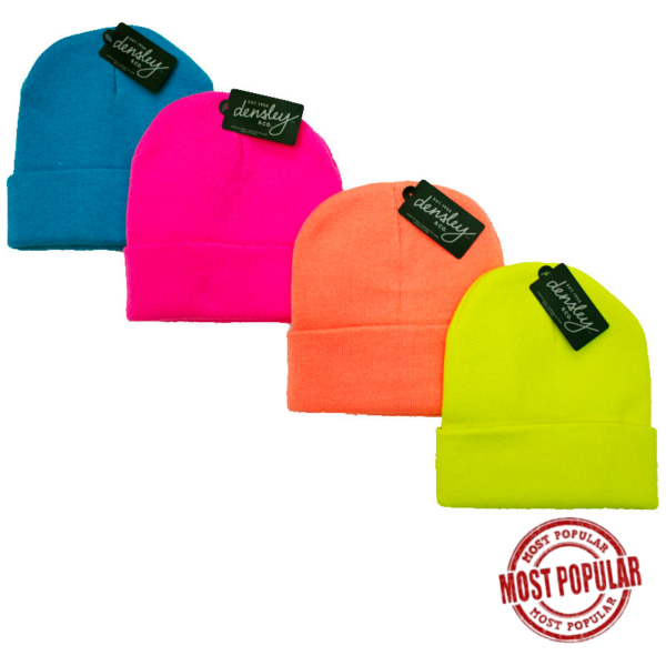 Wholesale Brand Name Adult Neon Cuffed Toque - Asst. Colours