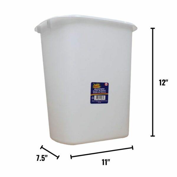 Wholesale Plastic Waste Bin, 12" - White