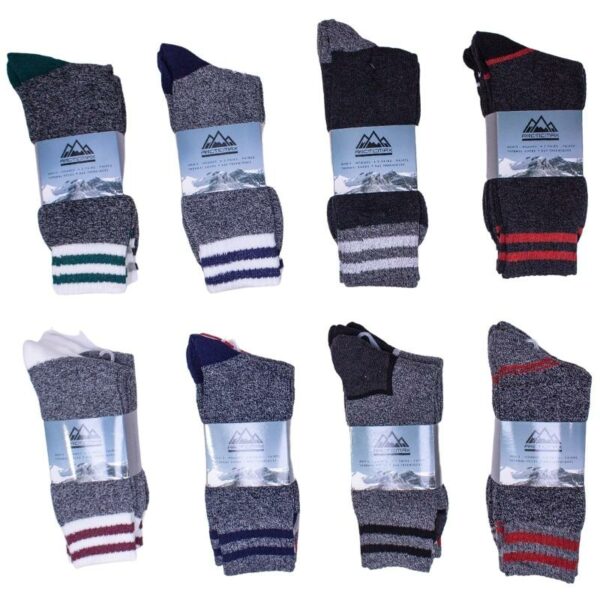 Wholesale Men's Thermal Sock with Stripe, 3-Pack - Size 10-13 ($2.75 Each) - Image 2
