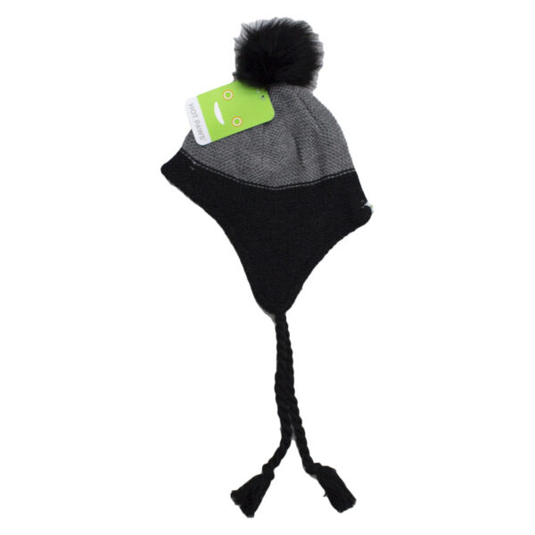 Wholesale Brand Name Girls' Winter Earflap Pom-Pom Hat with Tassels - Asst. Colours (Age: 4-6 Years) - Image 2
