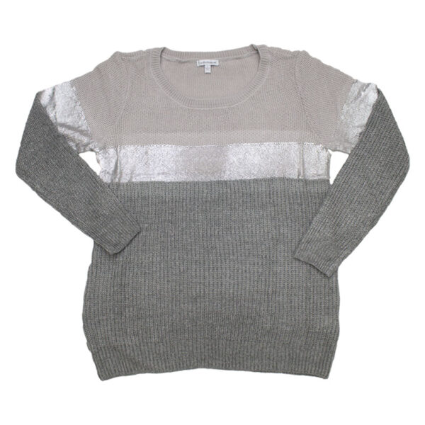 Wholesale Ladies' Long Sleeve Striped Sweater - Asst. Colours (Size S - 2XL) - Image 3