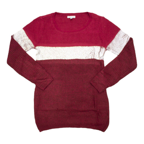 Wholesale Ladies' Long Sleeve Striped Sweater - Asst. Colours (Size S - 2XL) - Image 2