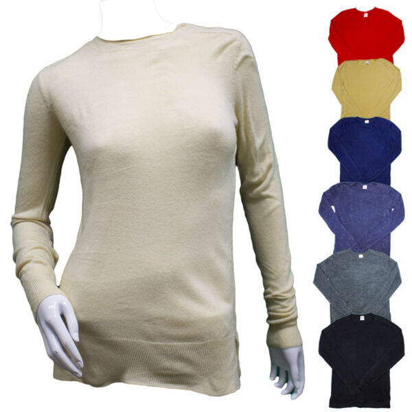 Wholesale Ladies' Round Neck Sweater - Asst. Colours (Size S - XL) - Image 8