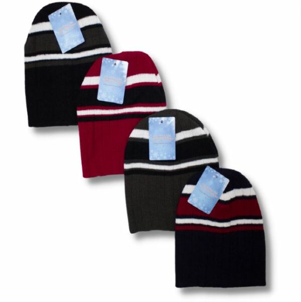 Wholesale Adult Toque With Stripes- Asst. Colours
