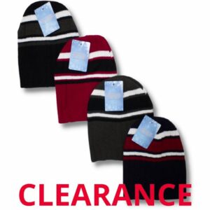 Wholesale Adult Toque With Stripes- Asst. Colours