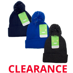 Wholesale Brand Name Kids’ Winter Toque with Reflective Pom-Pom- Asst. Colours (Age 4-6x)