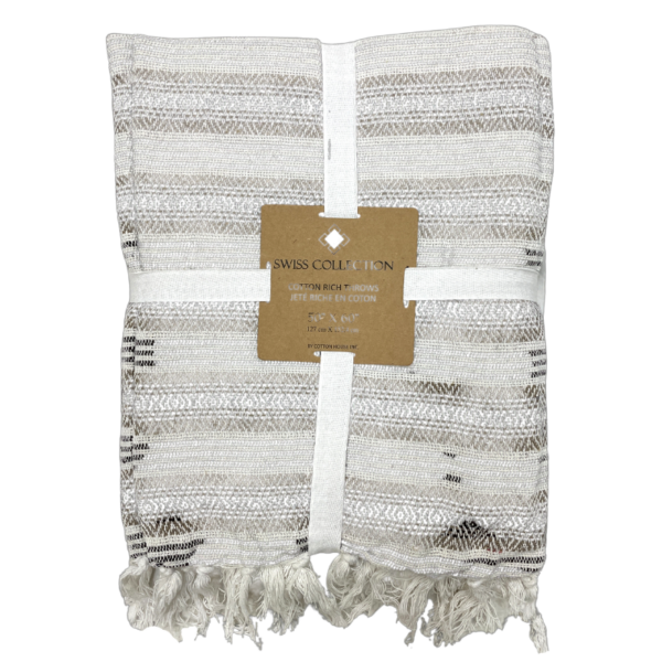 Wholesale Cotton Rich Throw Blanket - Asst. Print Colours (50” x 60”) - Image 4