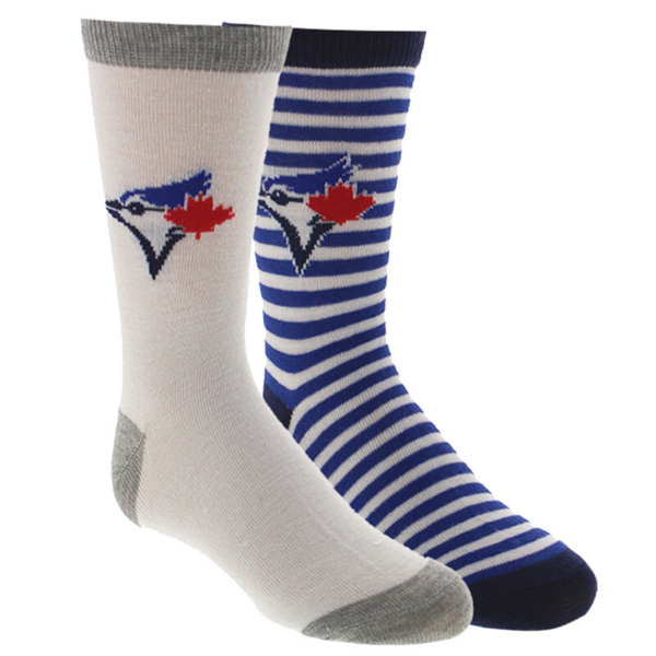Wholesale Kids' Toronto Blue Jays Crew Socks, 2-Pack - Size 11-2 ($2.25 Each) - Image 2