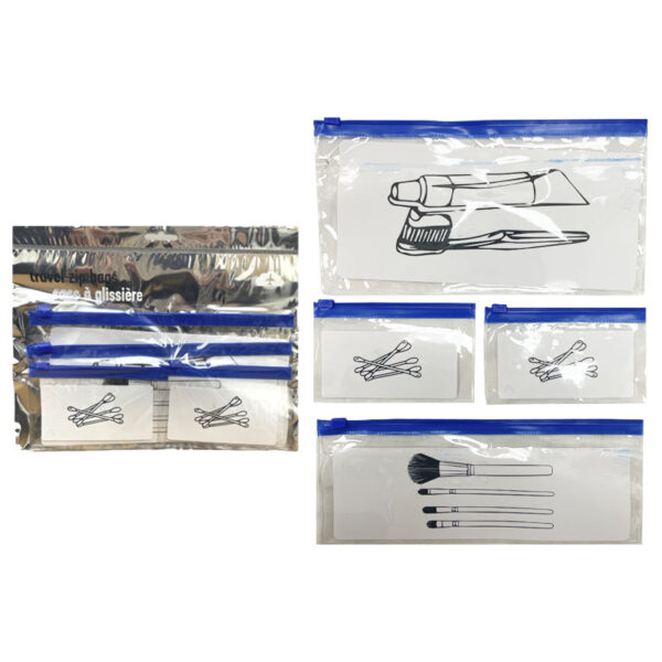Wholesale Travel Zipper Bags, 4-Piece - Asst. Colours - Image 3