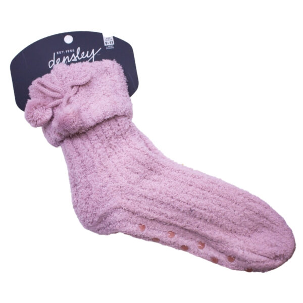Wholesale Ladies’ Slipper Socks with Pom-Poms, Non-Slip/Skid, Asst. Colours (Size 9-11) - Image 6