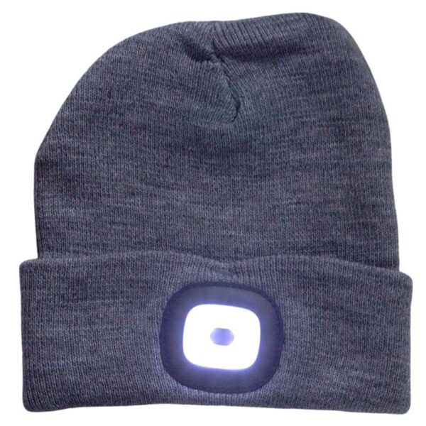 Wholesale Adult Toque with LED Lamp - Grey - Image 2