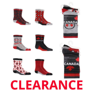 Wholesale Kids’ Canada Crew Socks, 3-pack - Size 7-9/6-8 ($1.50 Each)