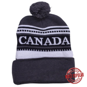 Wholesale Adult Canada Toque with Pom-pom – Dark Grey