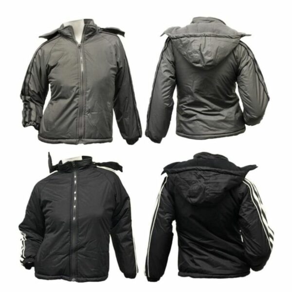 Wholesale Girl's Winter Jacket with Stripes - Asst Colours (Sizes_ 4-14)