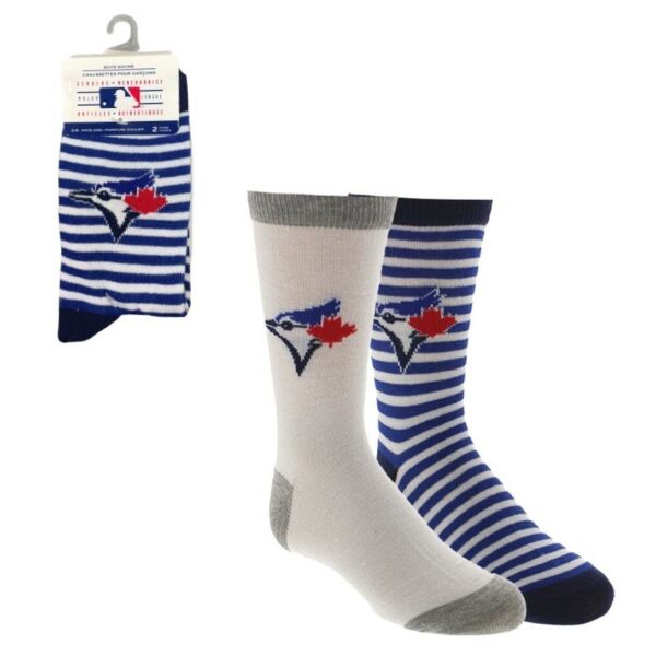 Wholesale Kids' Toronto Blue Jays Crew Socks, 2-Pack - Size 11-2 ($2.25 Each) - Image 3